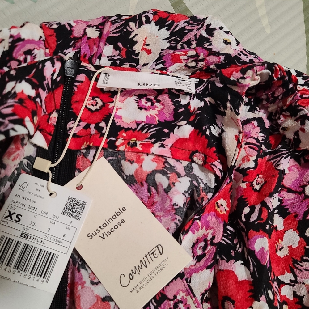 MANGO RUFFEL PRINTED MAXI DRESS - Picture 6 of 6